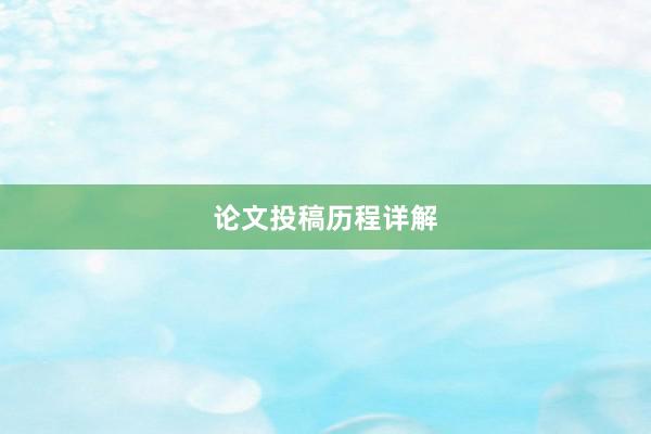 论文投稿历程详解