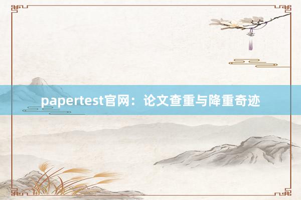 papertest官网:论文查重与降重奇迹