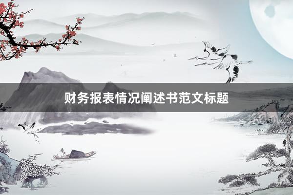 财务报表情况阐述书范文标题